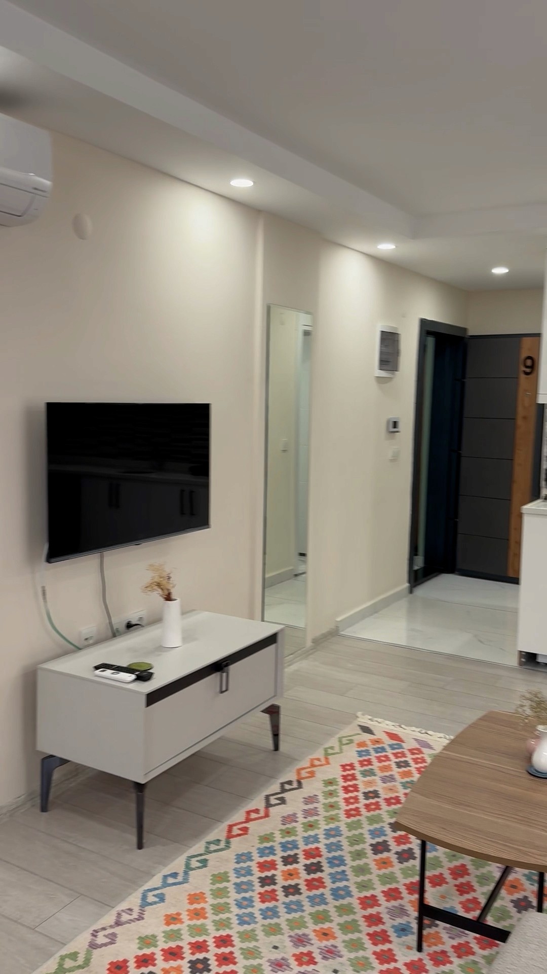 Modern bedroom in duplex 1 bedroom apartment at Zen Garden Suites Side Antalya