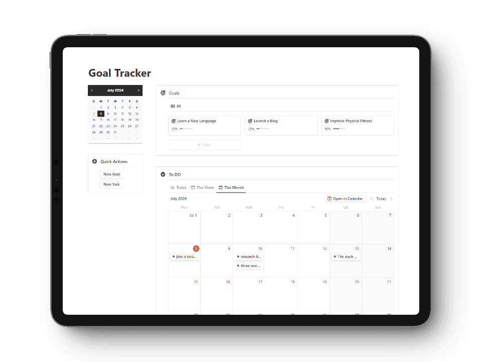 Notion Goal Tracker