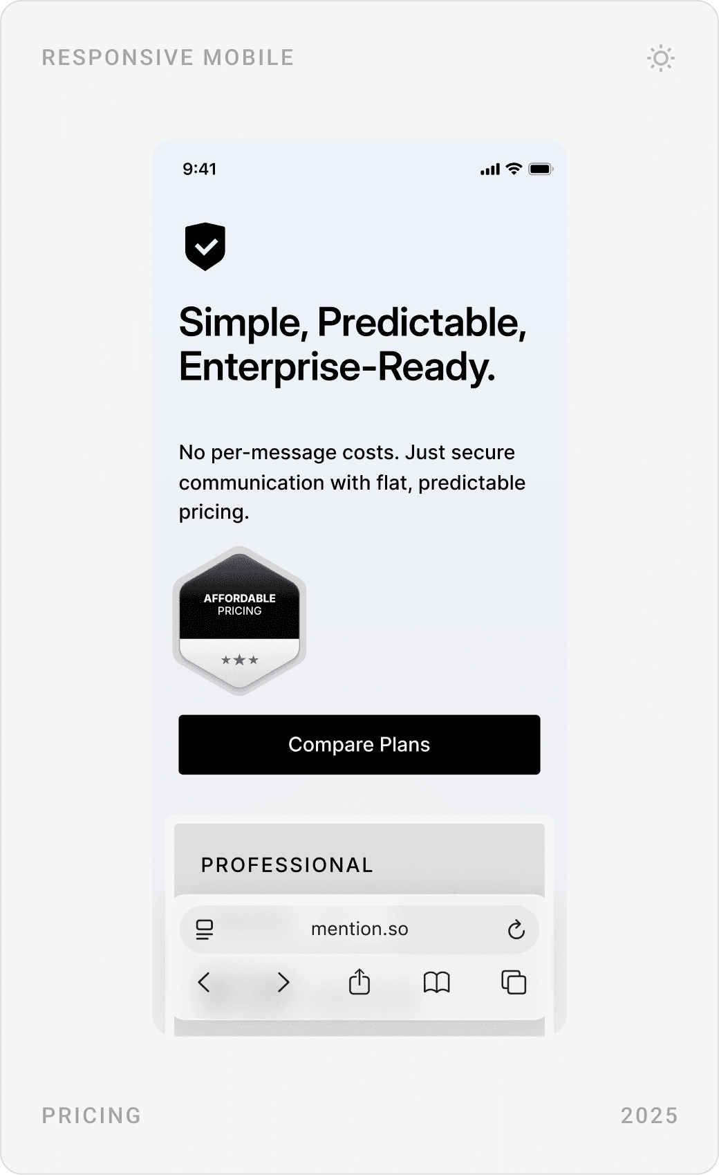 Clean Enterprise Messaging Pricing Mobile Design
