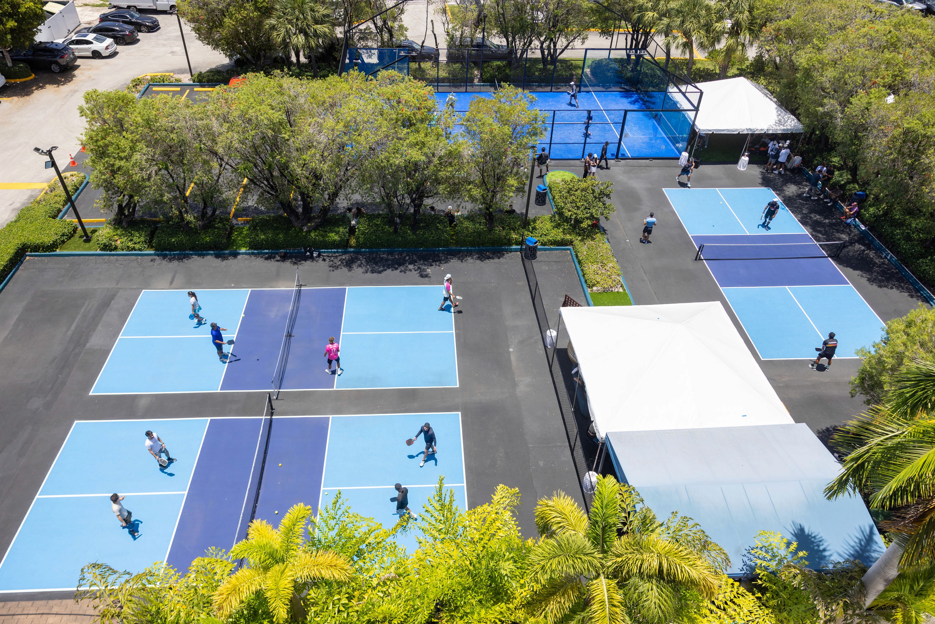 Ariel shot of the courts