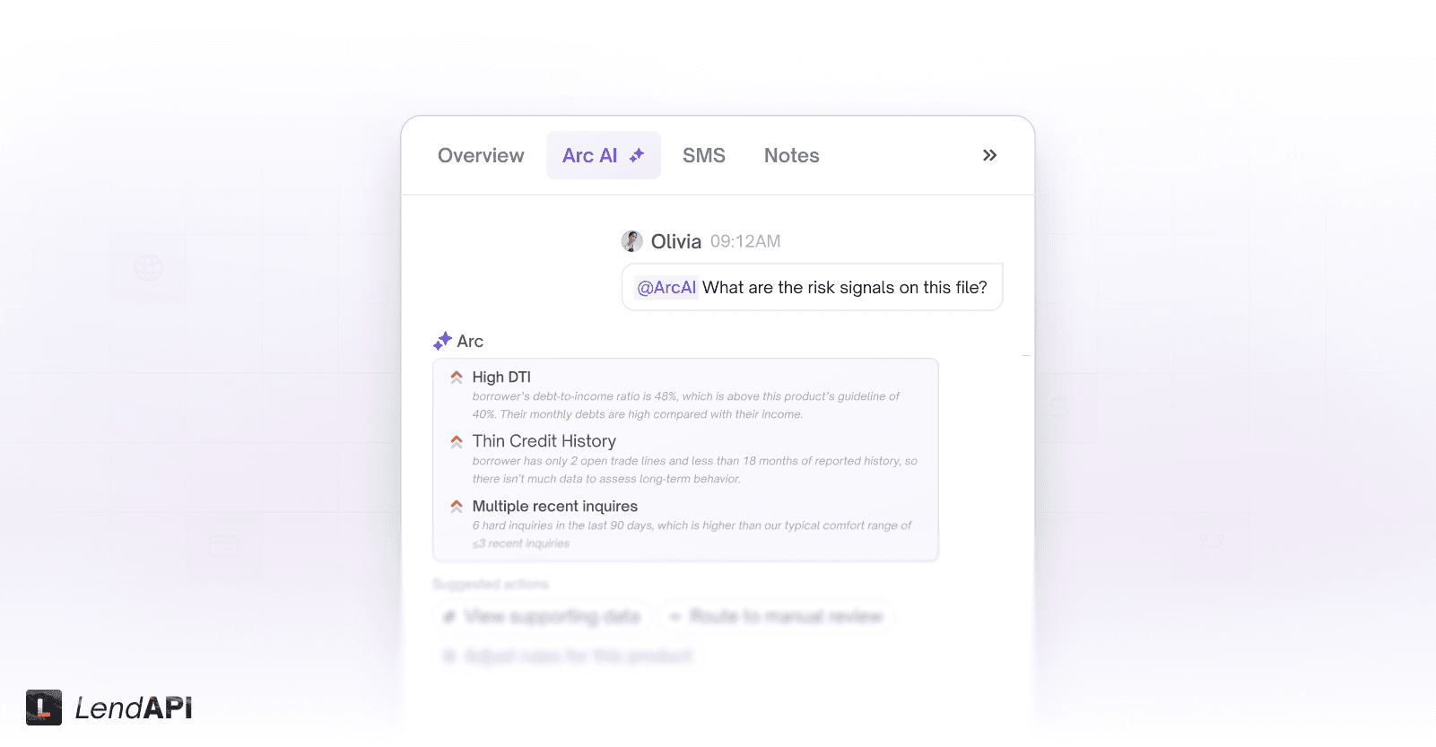 ARC AI from LendAPI - Answering deeper credit risk management questions