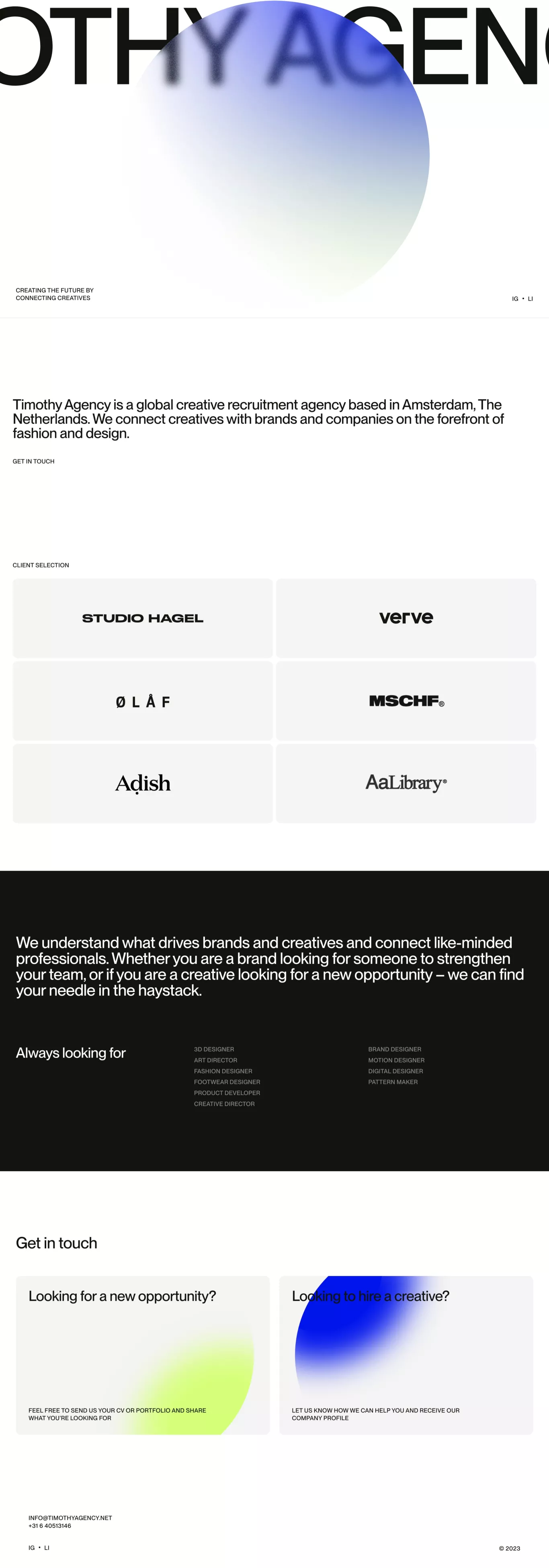 Timothy Agency - Recruitment Agency for portfolio page screenshot showcasing HR design