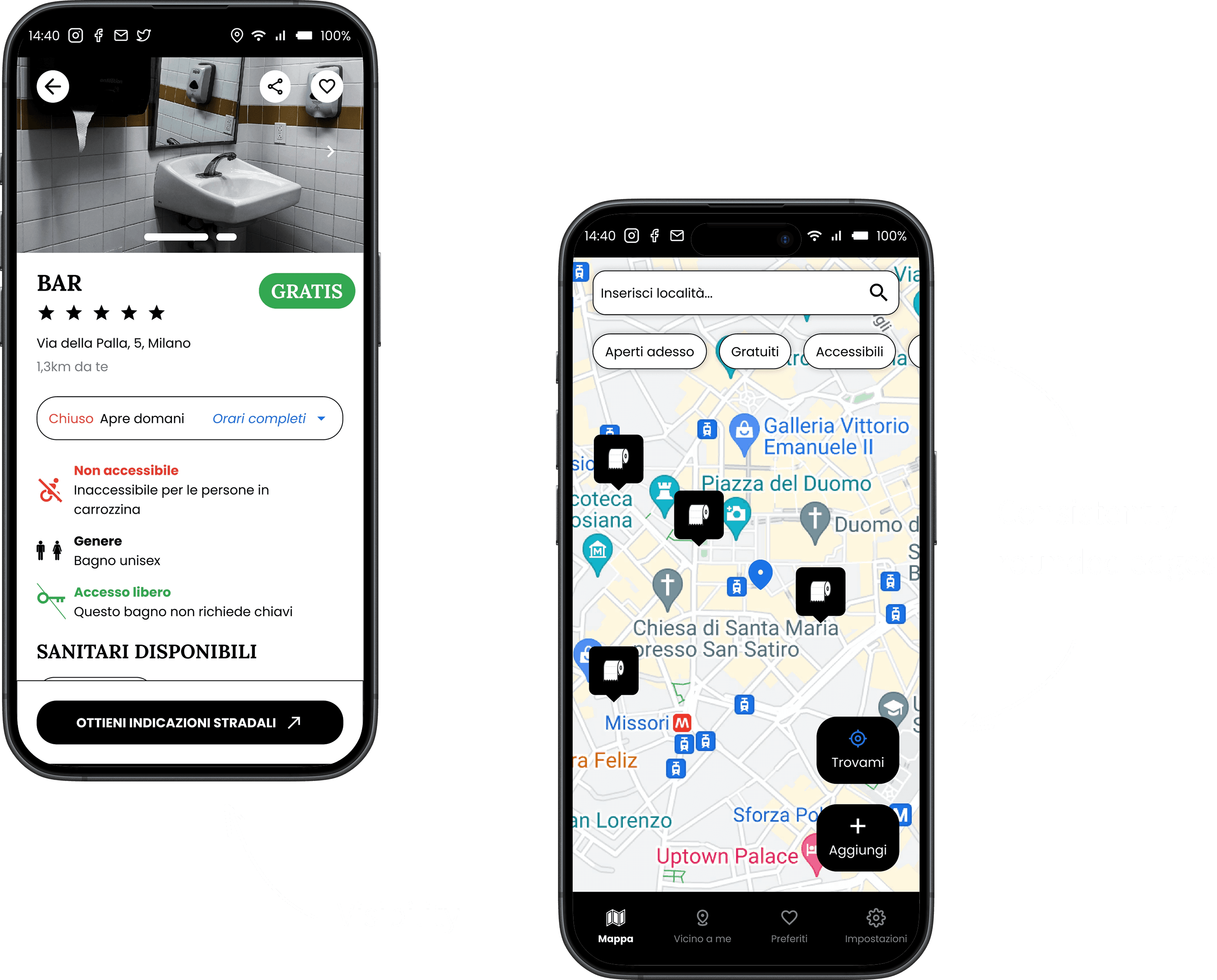 Bar bathroom and map pages