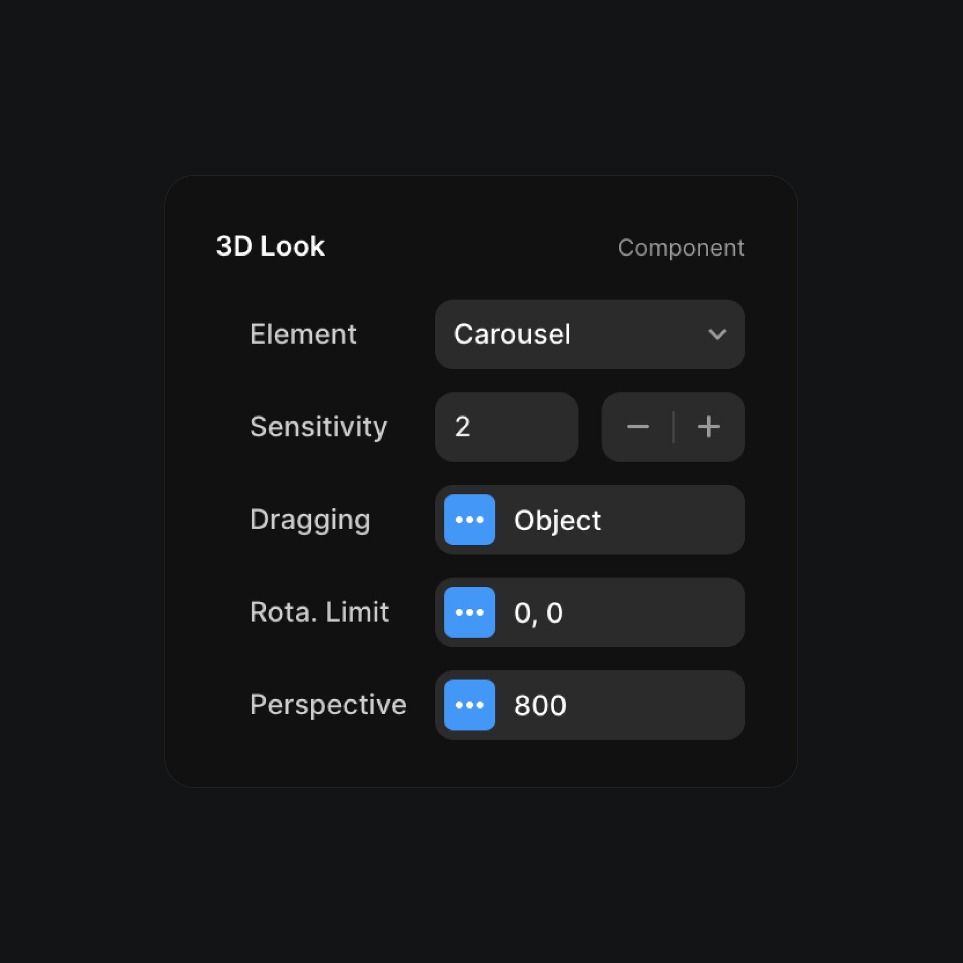 3D look component properties