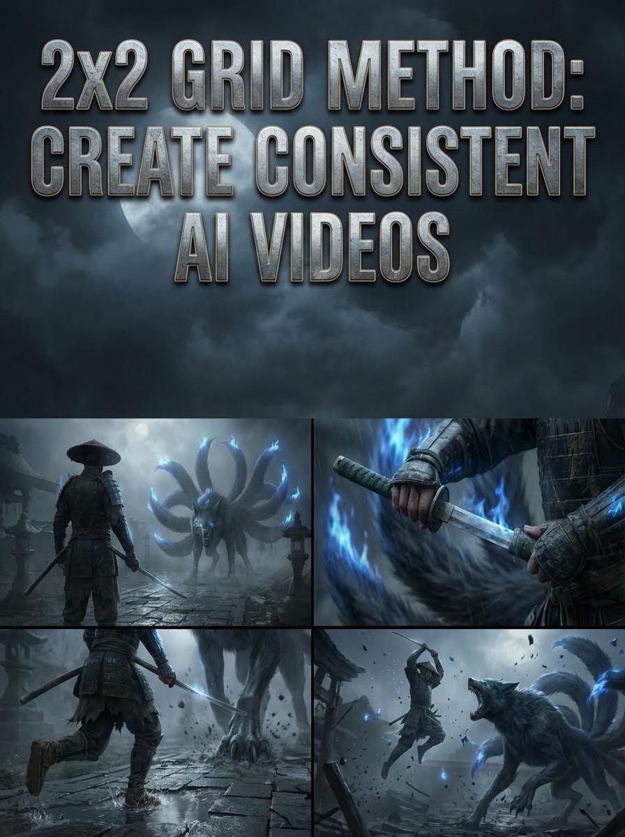 2x2 Grid Method: Create Consistent AI Videos | Atlabs Tutorial