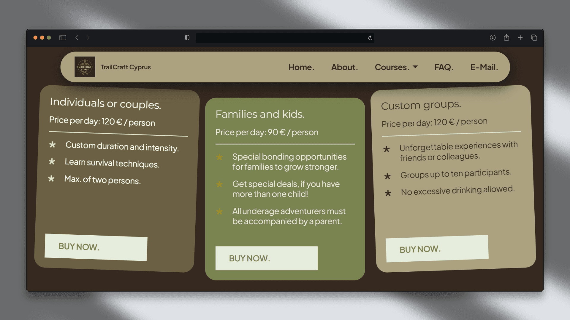 TrailCraft Cards Section