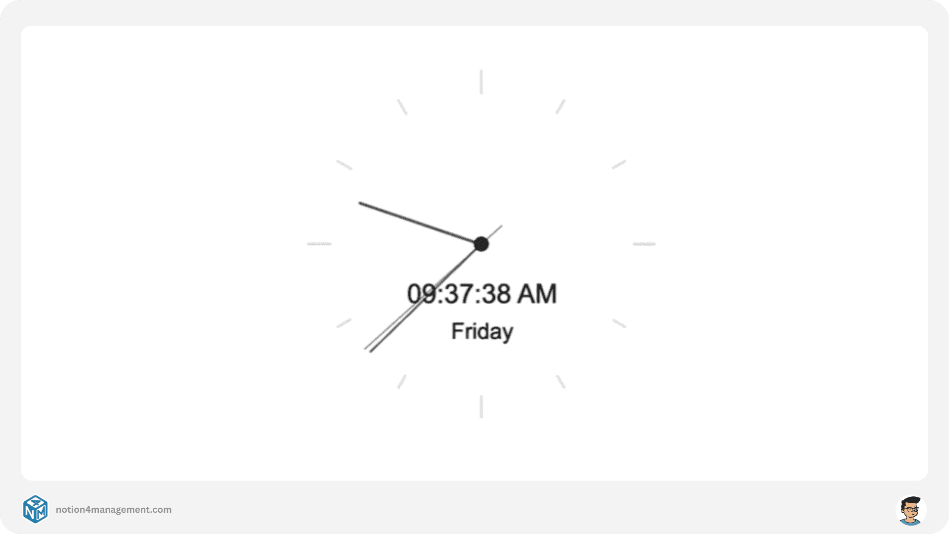 Notion Analog Clock Widget