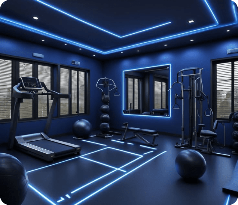 Homem malhando na academia