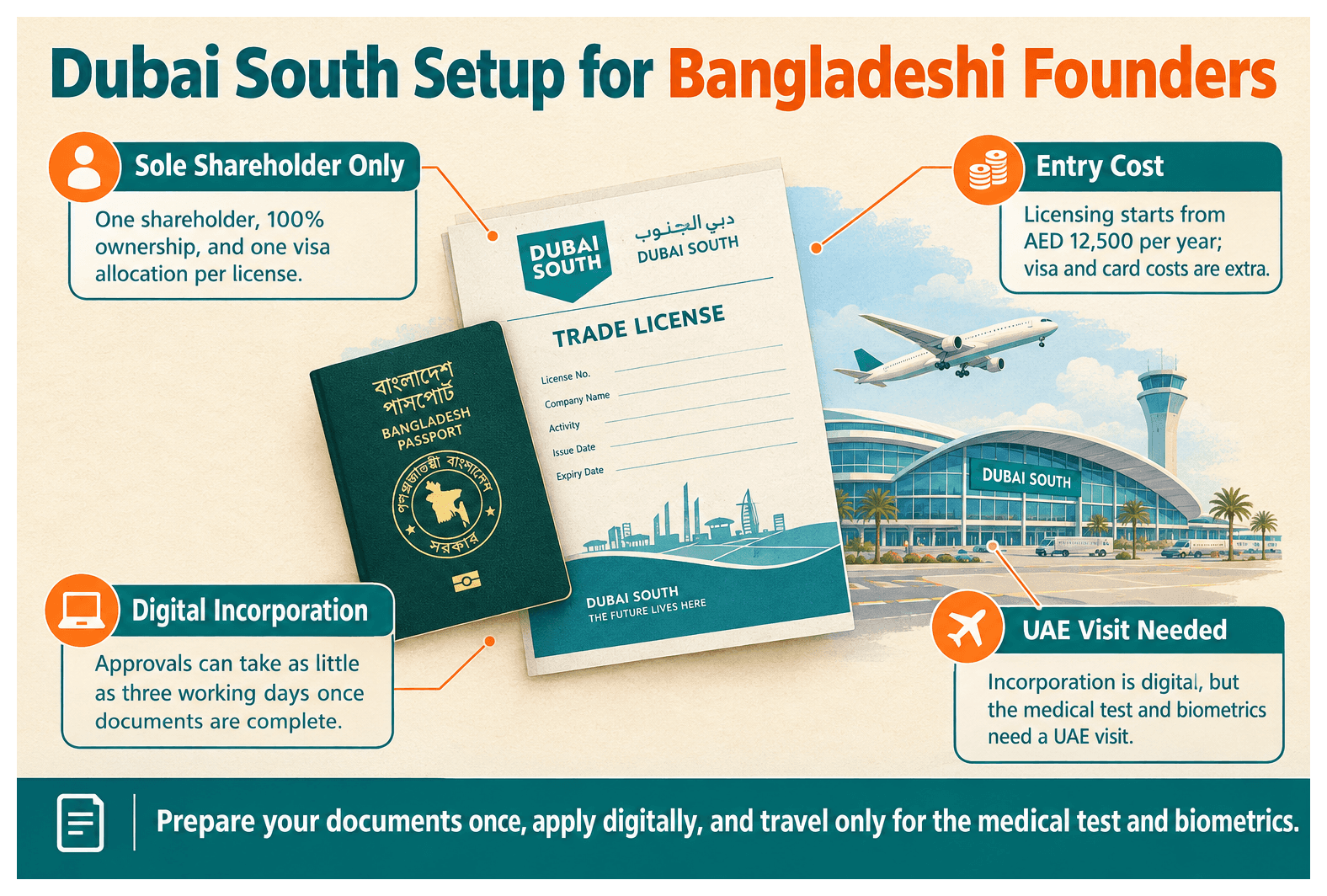 Infographic: How to Set Up a Company in Dubai South as a Bangladeshi National