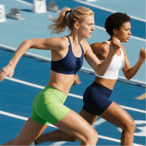 an athlete running in the track