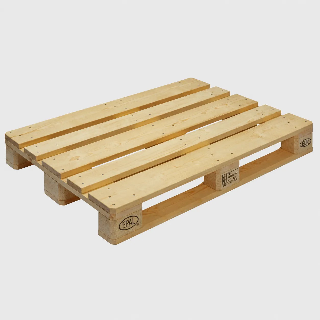 Stack of Euro format wooden pallets