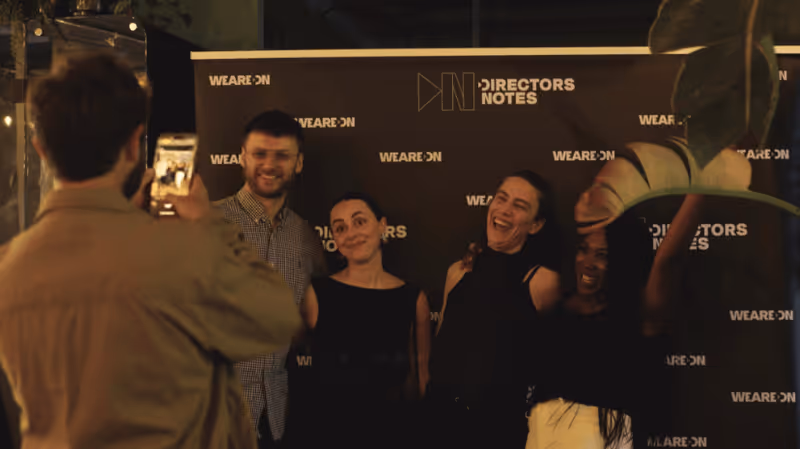 Members posing for a photo at a Directors Notes night