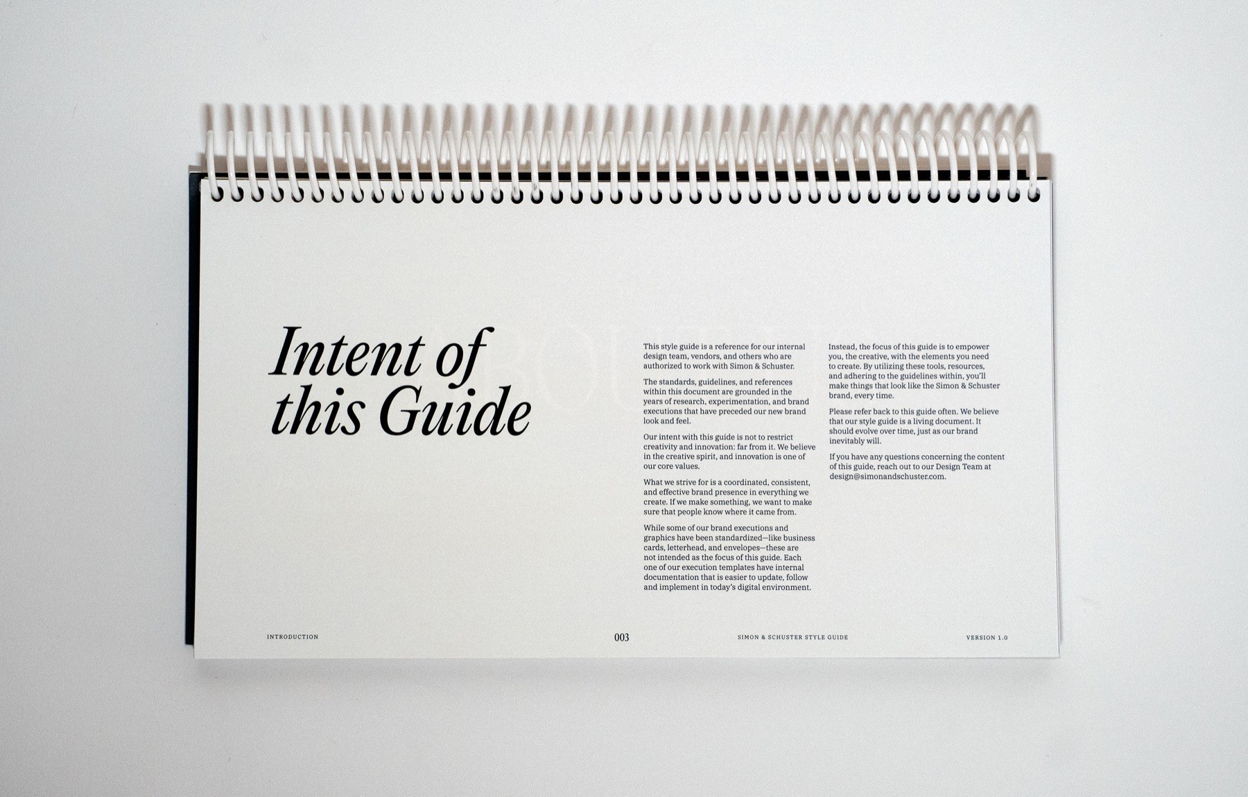 Simon & Schuster brand guidelines spread 3