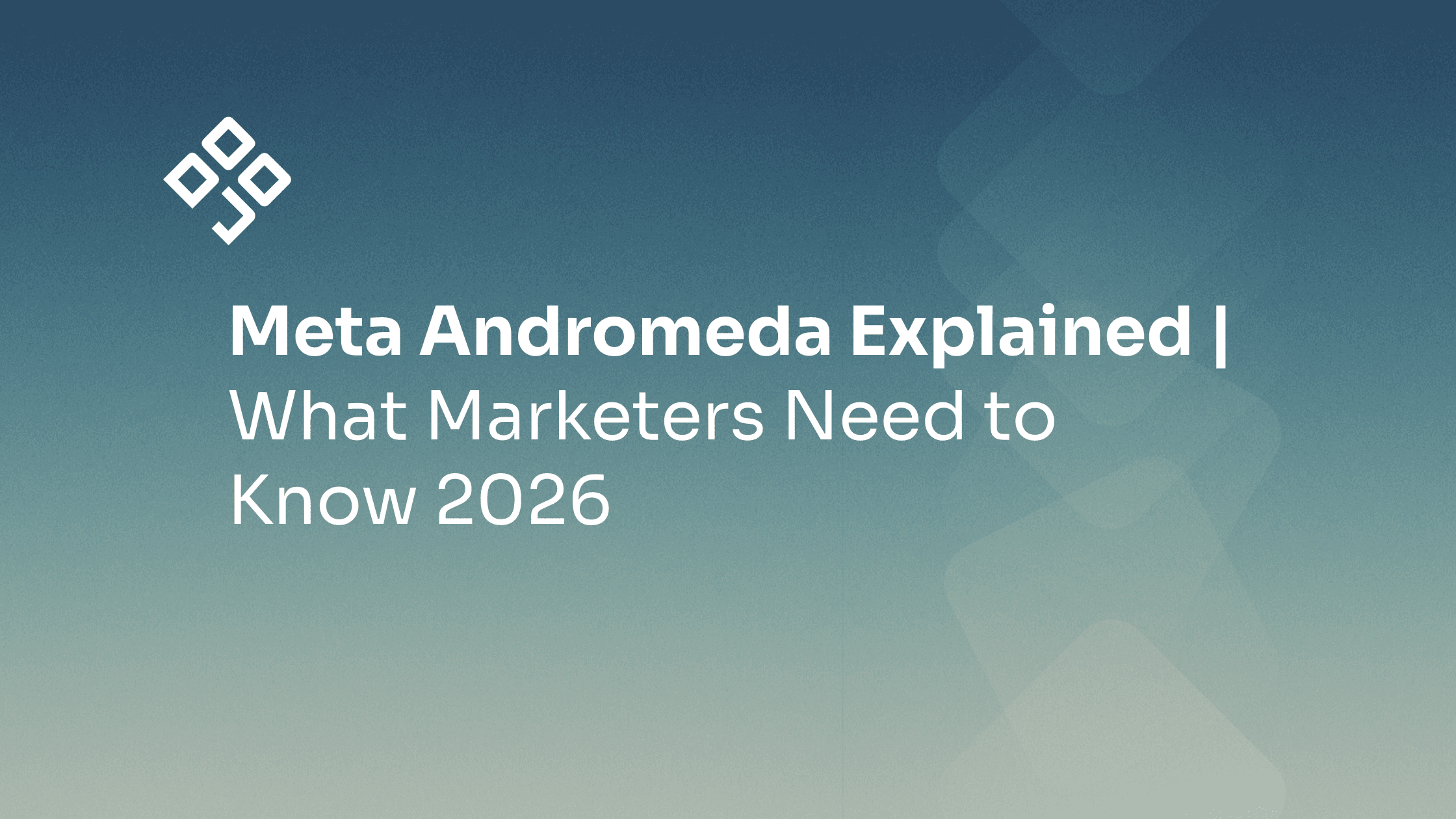 Meta Andromeda AI algorithm architecture diagram showing unified processing of creative, copy, and targeting signals for Facebook and Instagram ads optimization