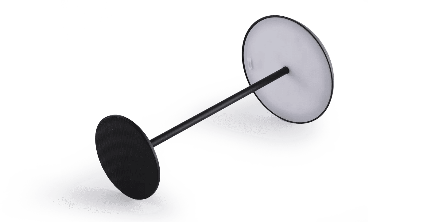 a part of the black headphone