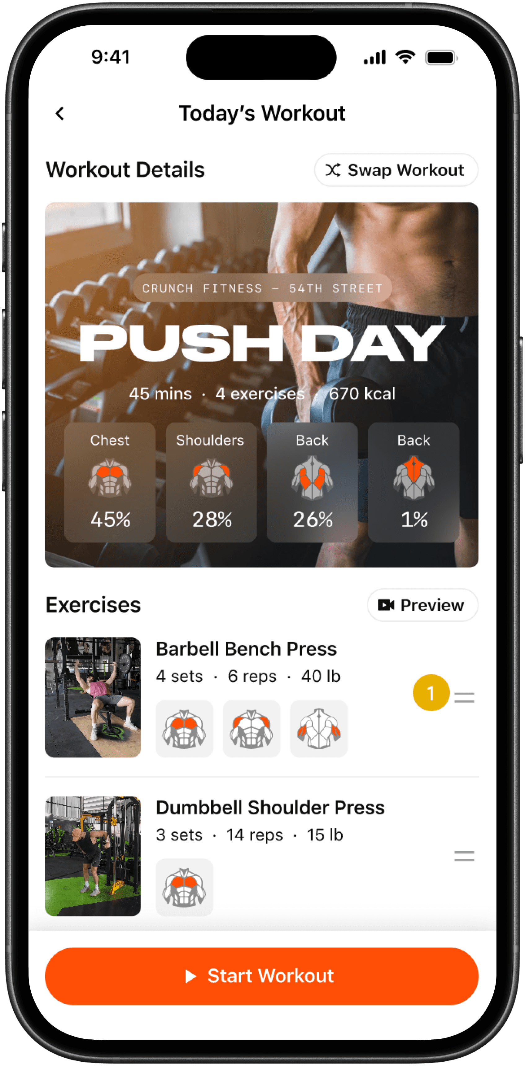 Phone mockup of the Superpower app