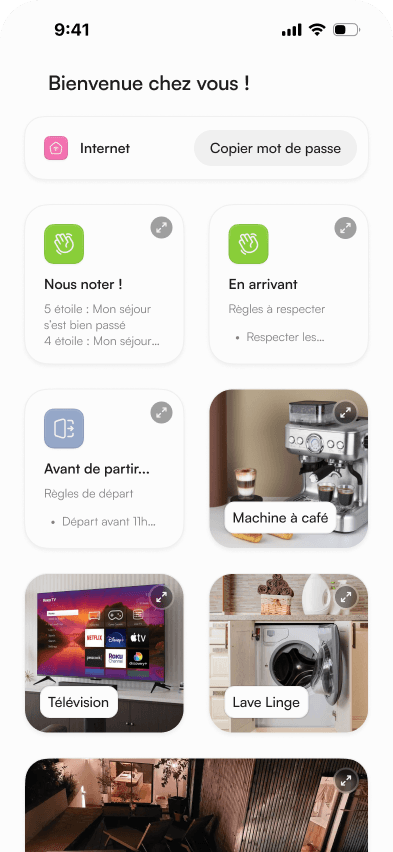 Interface du guide d'accueil Arrival pour Airbnb