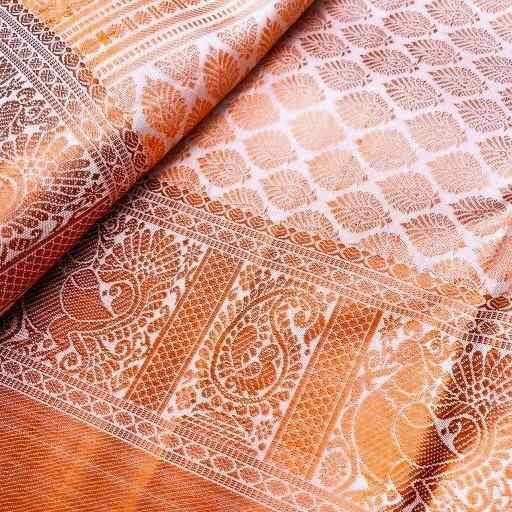 Light Mocha and Copper Brown Kanchivaram Silk Saree