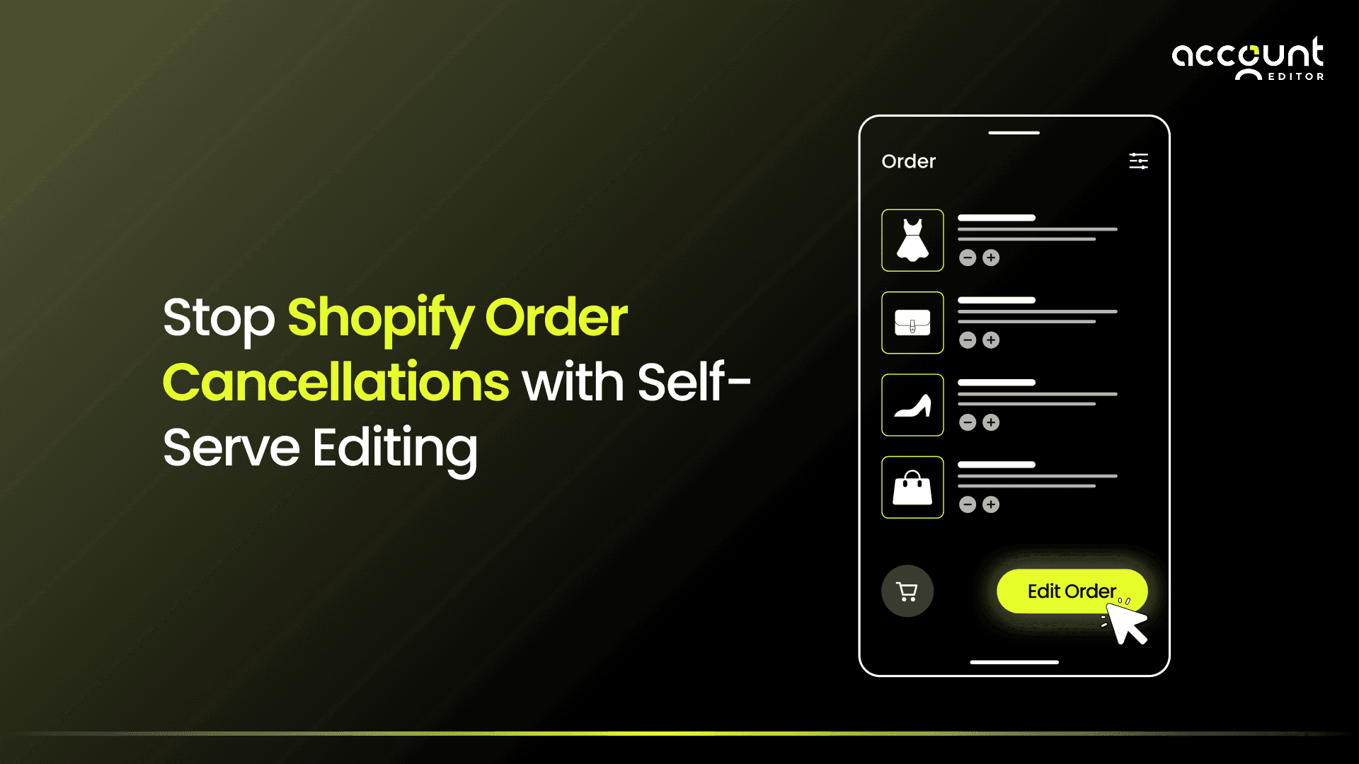 Ultimate Guide to Shopify Order Editing Apps 2026 title card with Shopify interface illustrations.