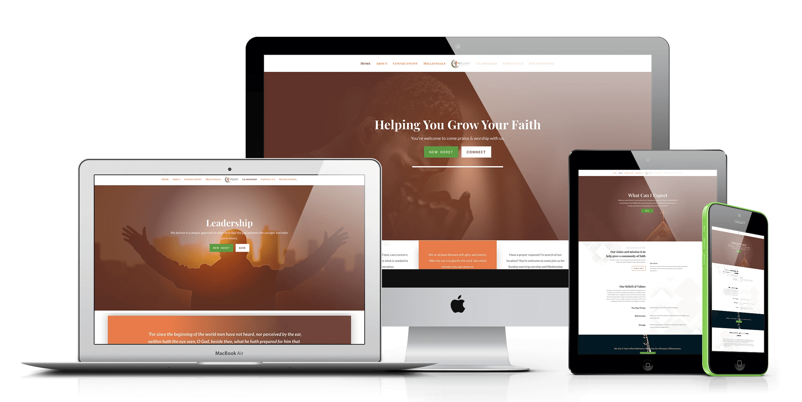 Organic Church Website Mockup