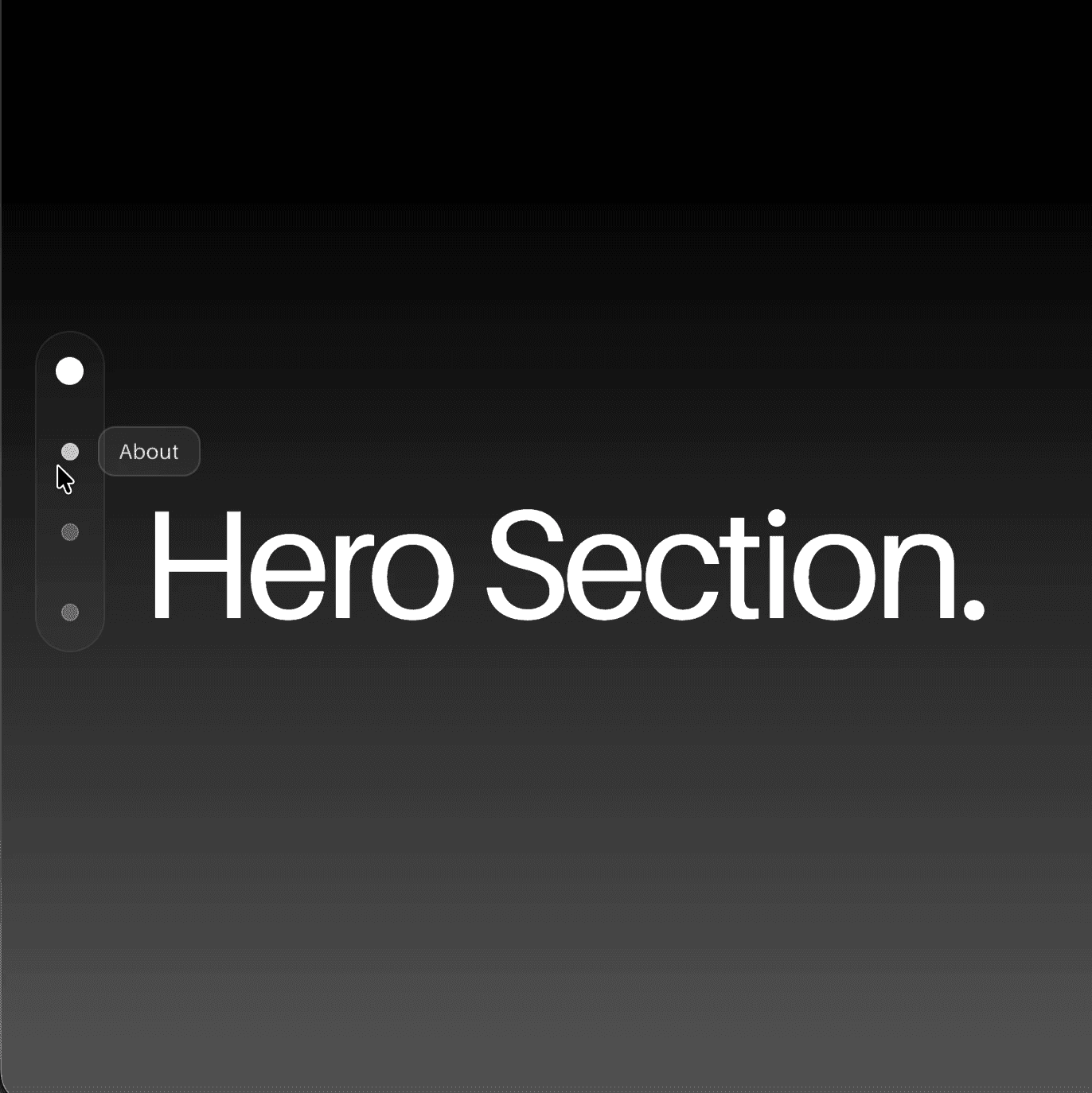 Screenshot der Framer Section Dot Navigation Komponente