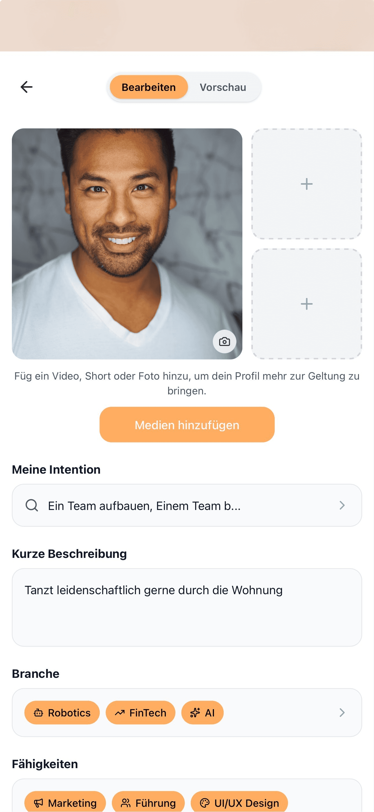 Skills Tagging, Profilbearbeitung, Matching verbessern