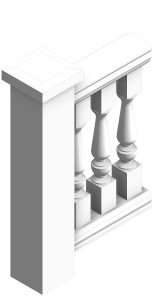 Architectural Mall 6x37 railing variation 2 Revit 2020