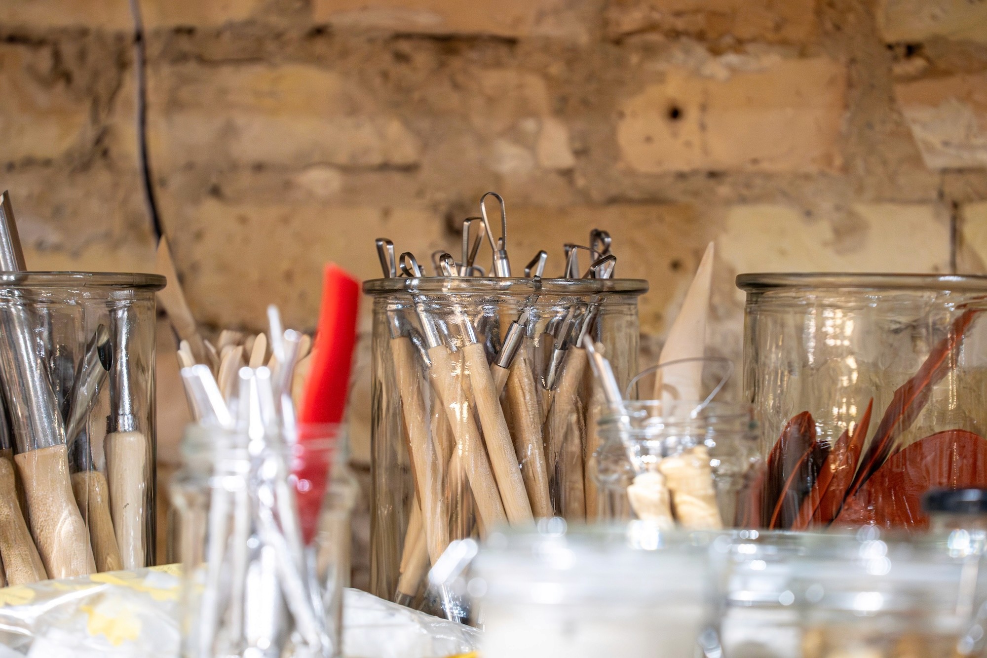 carving and shaping tools for pottery and silicone pads