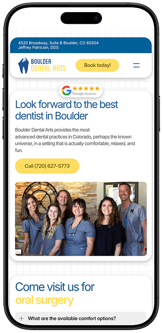 Clean dentist mobile website
