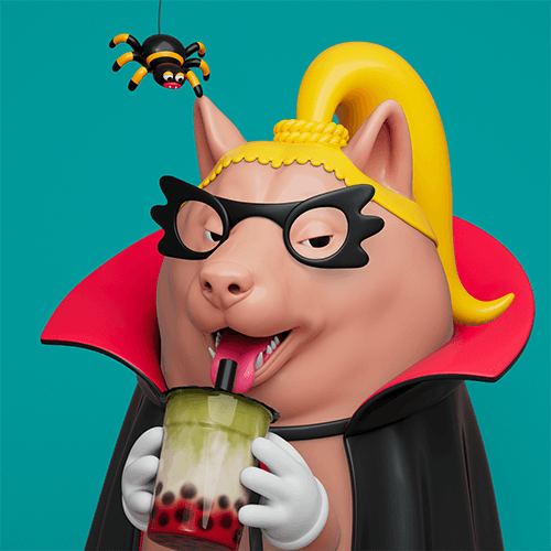 Shiba Inu sipping boba