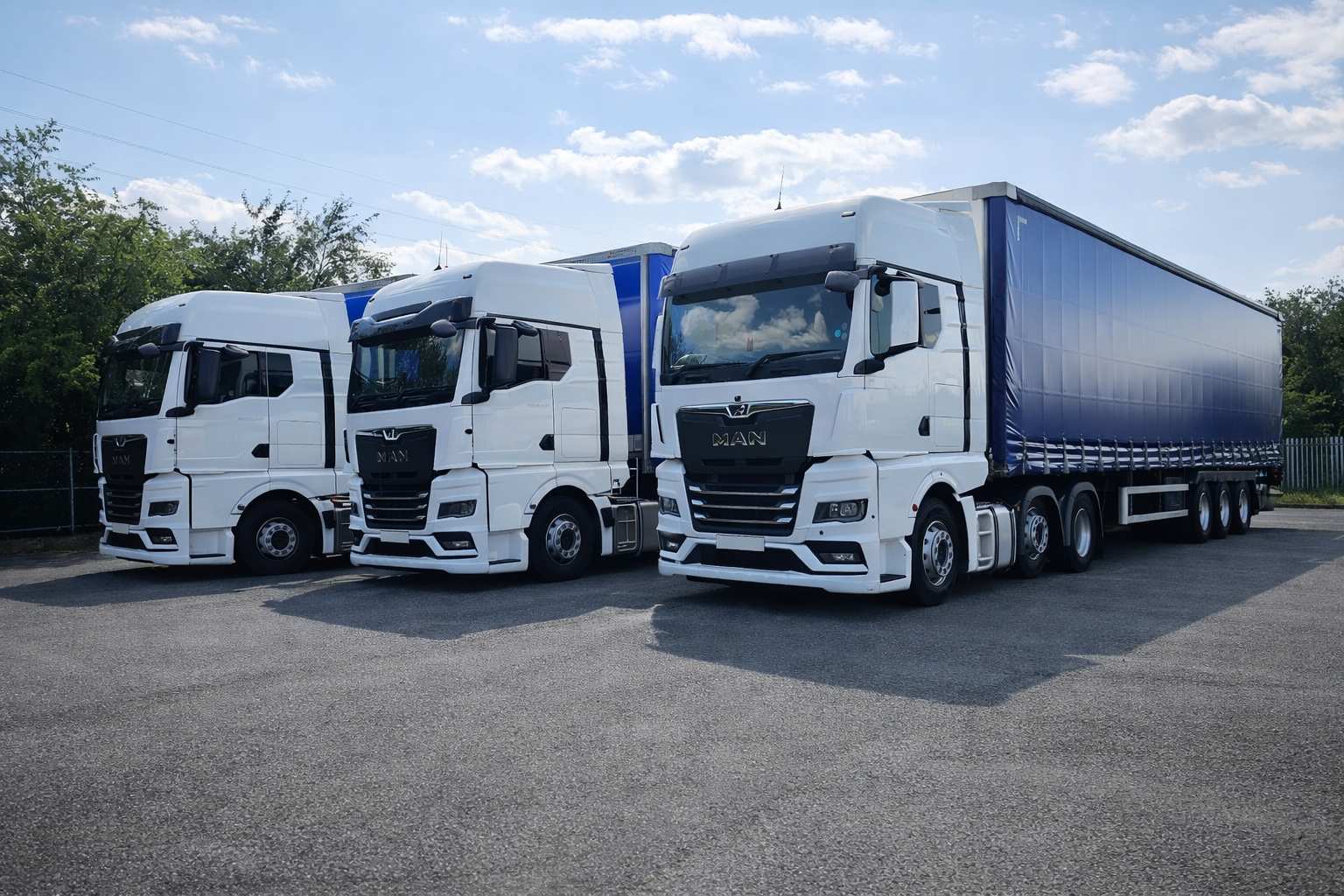 Trucks of a logistics company