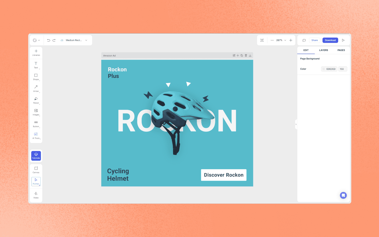 how to design amazon ad in glorify