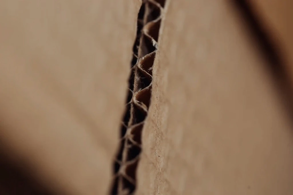 Close up image of corrugated cardboard products