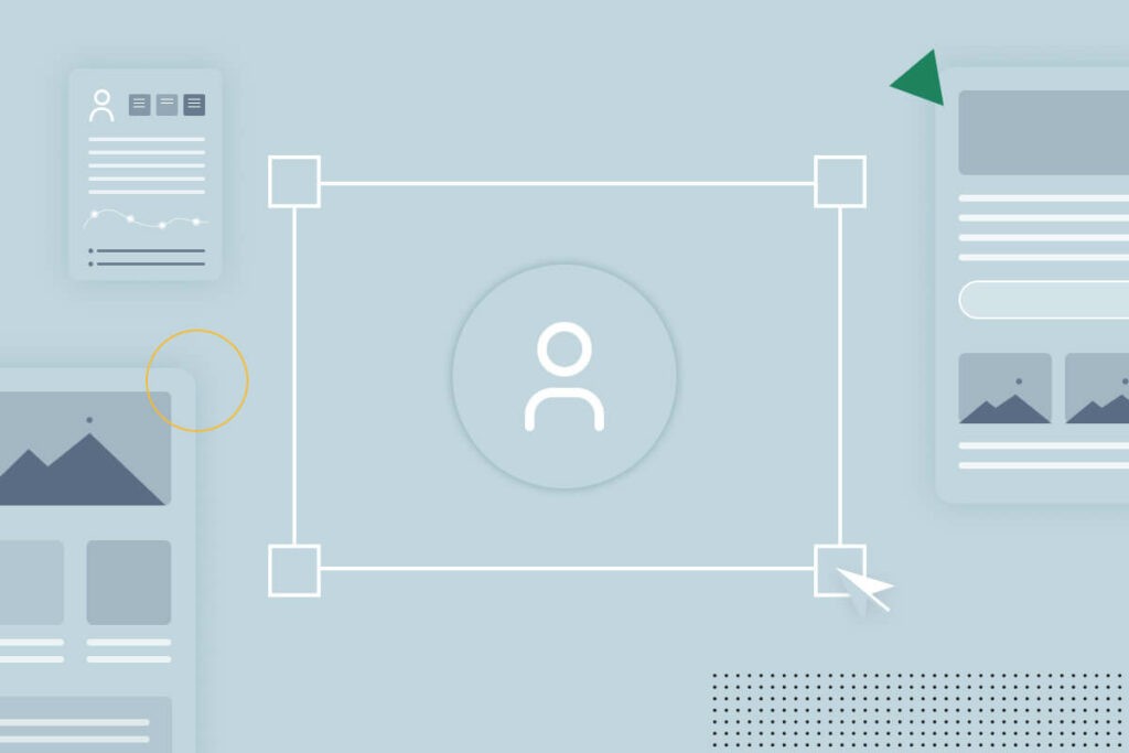 User icon surrounded by a design frame