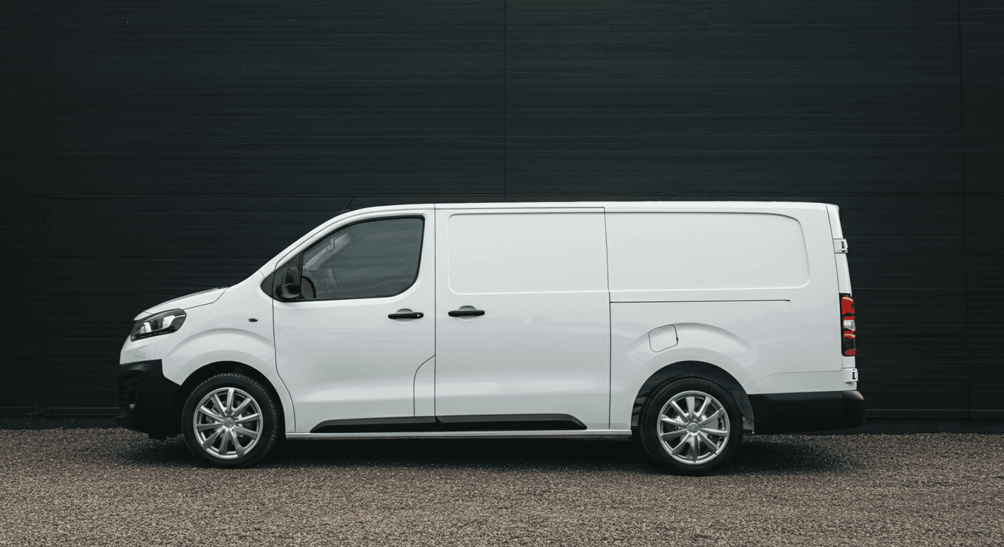An Audi A3 parked infront of an industrial black building.