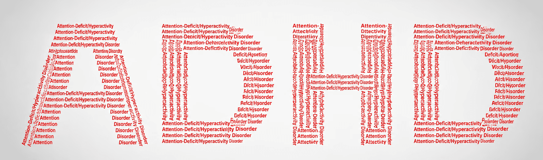 "ADHD" letters made up of the words the letters stand for