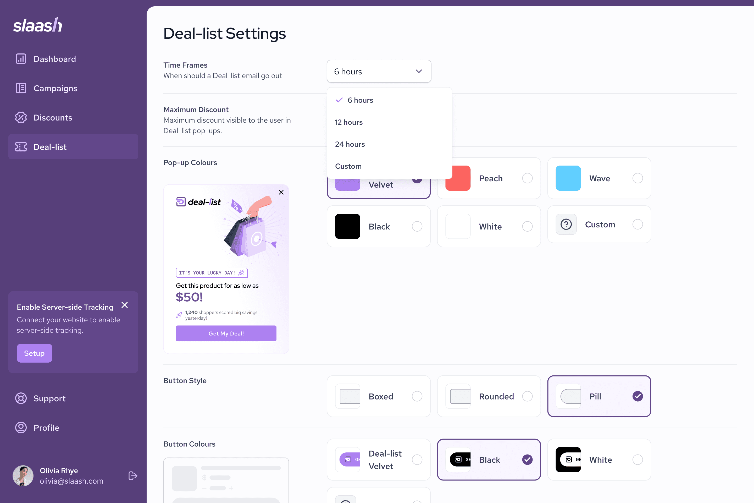 Slaash Dashboard