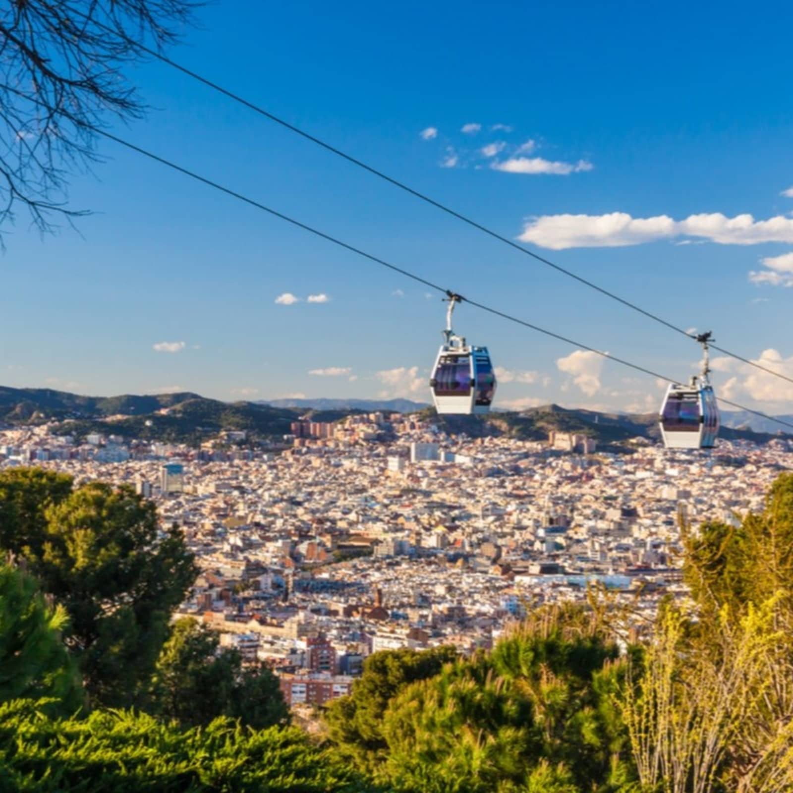 Montjuïc cable car above Barcelona