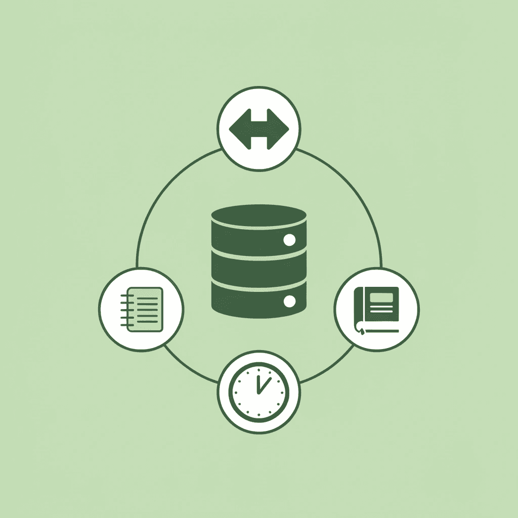 Central hub representing an AI-powered study system connected to PDFs, screenshots, Google Docs, and notebooks