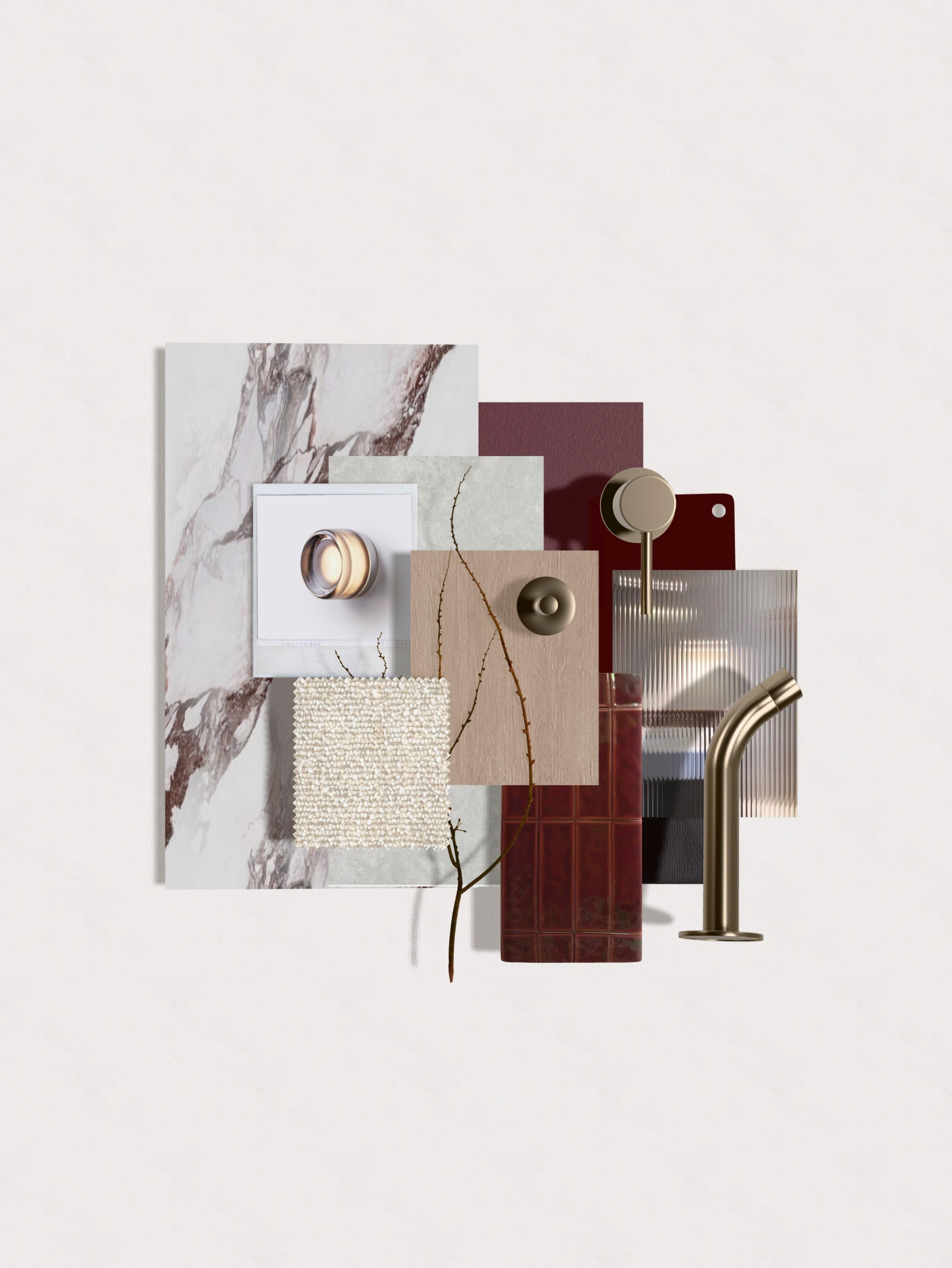 Materials selection moodboard