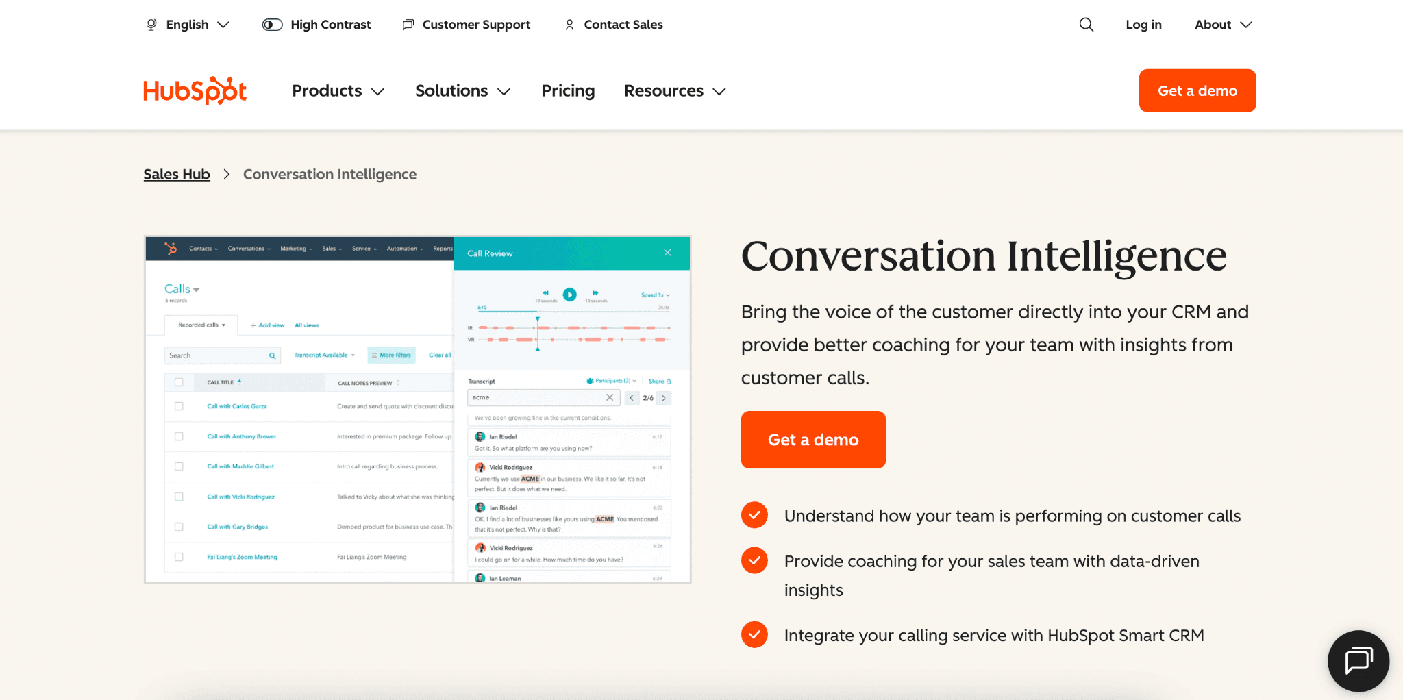hubspot conversation intelligence