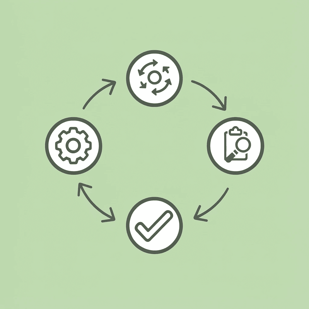  Five-step cycle showing the repeatable scholarship application system