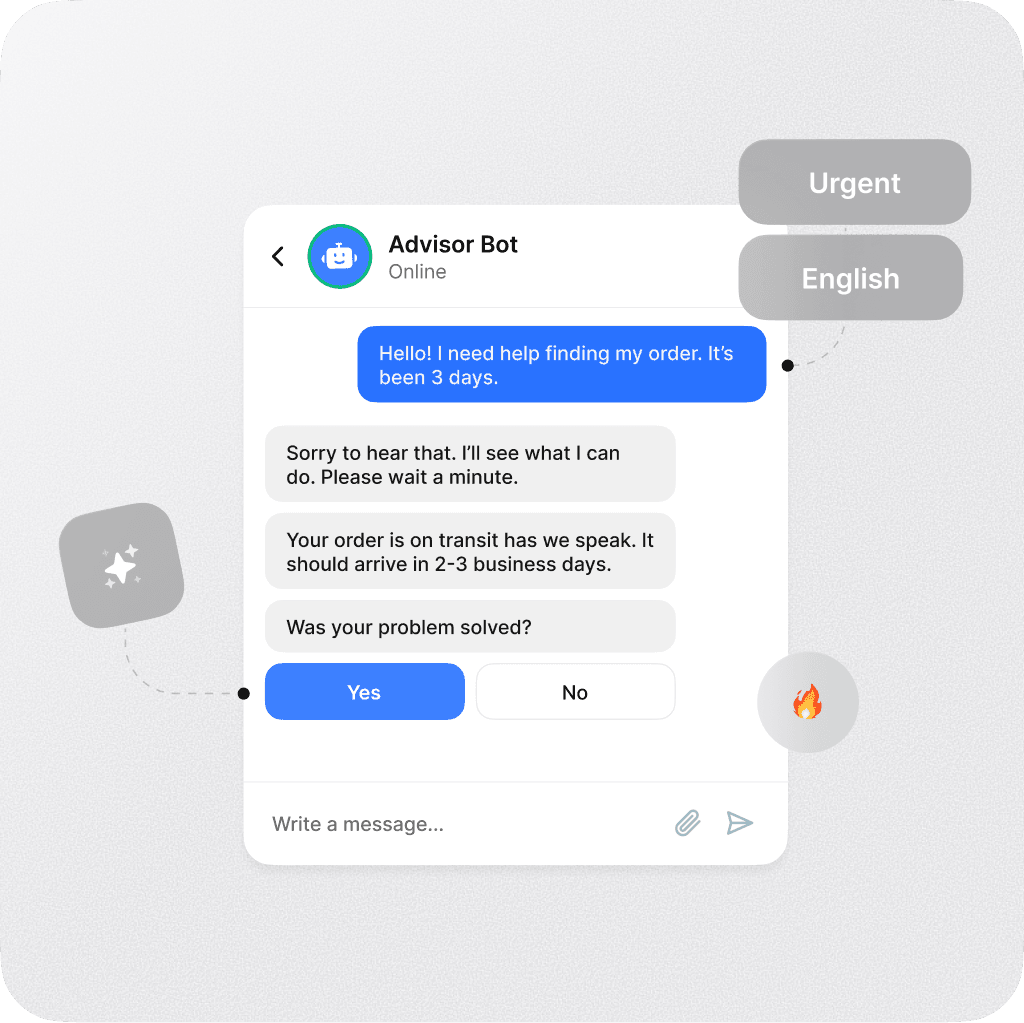 chatbot ui urgently assisitng customer asking where their order is