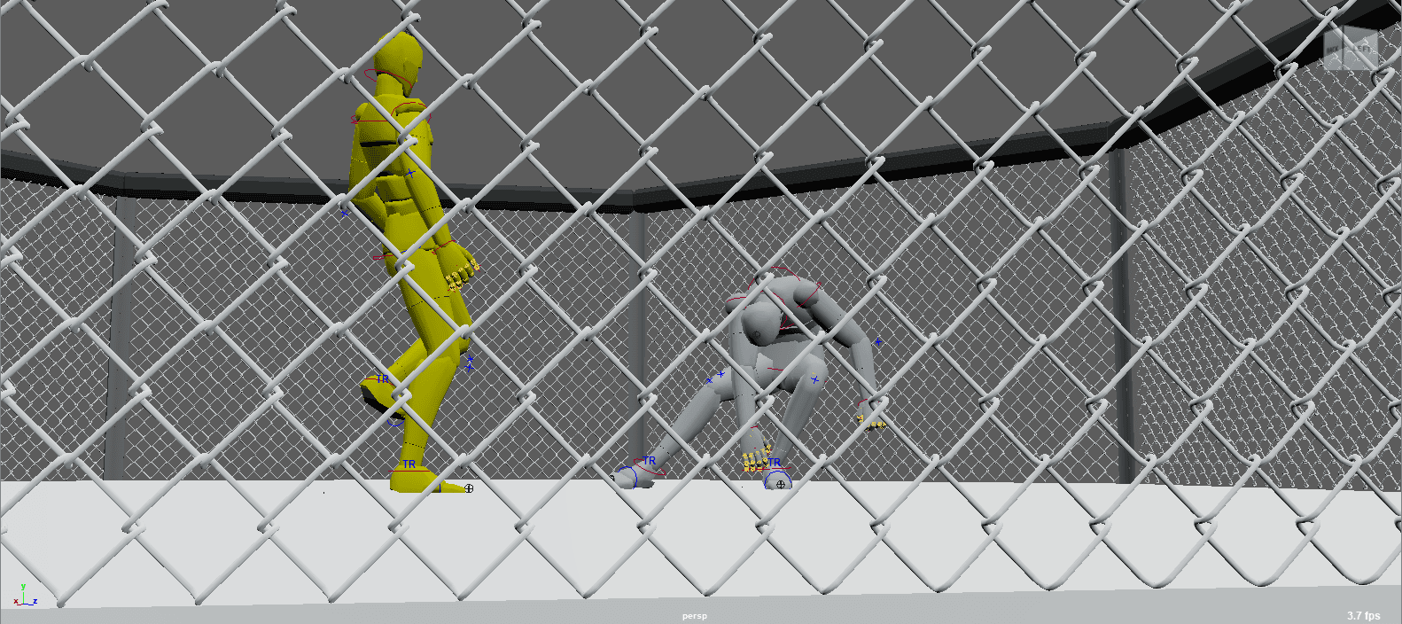 Gray Human Model in a fighting stance