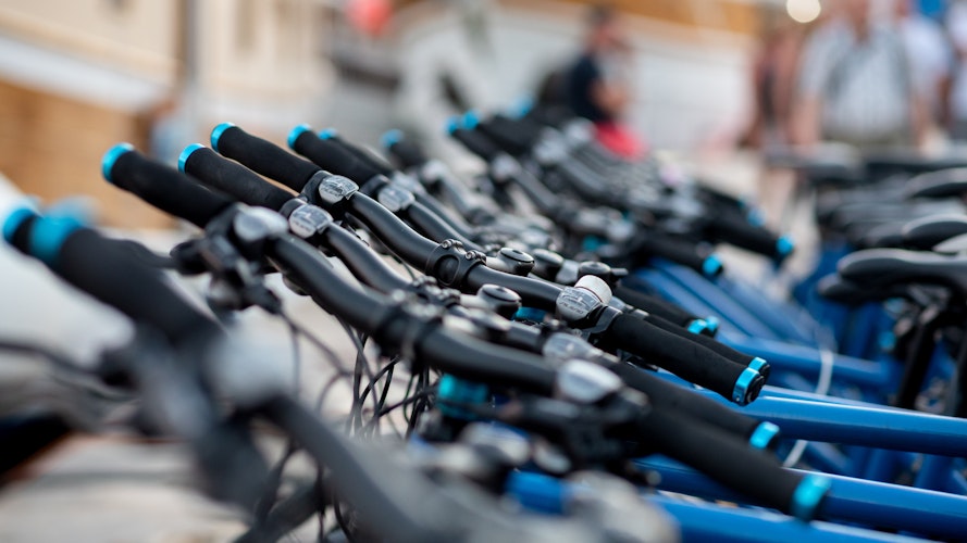 ebikes and ecargo bikes parked