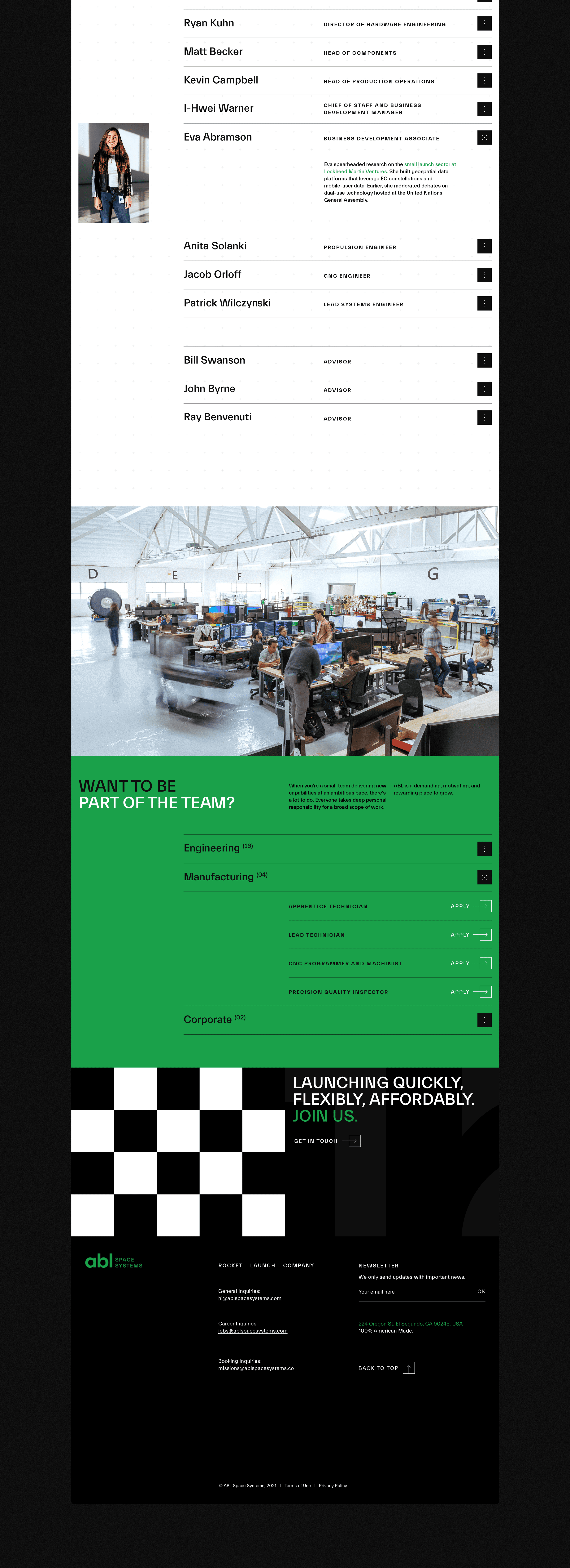 ABL Space Systems Company page - part 2.