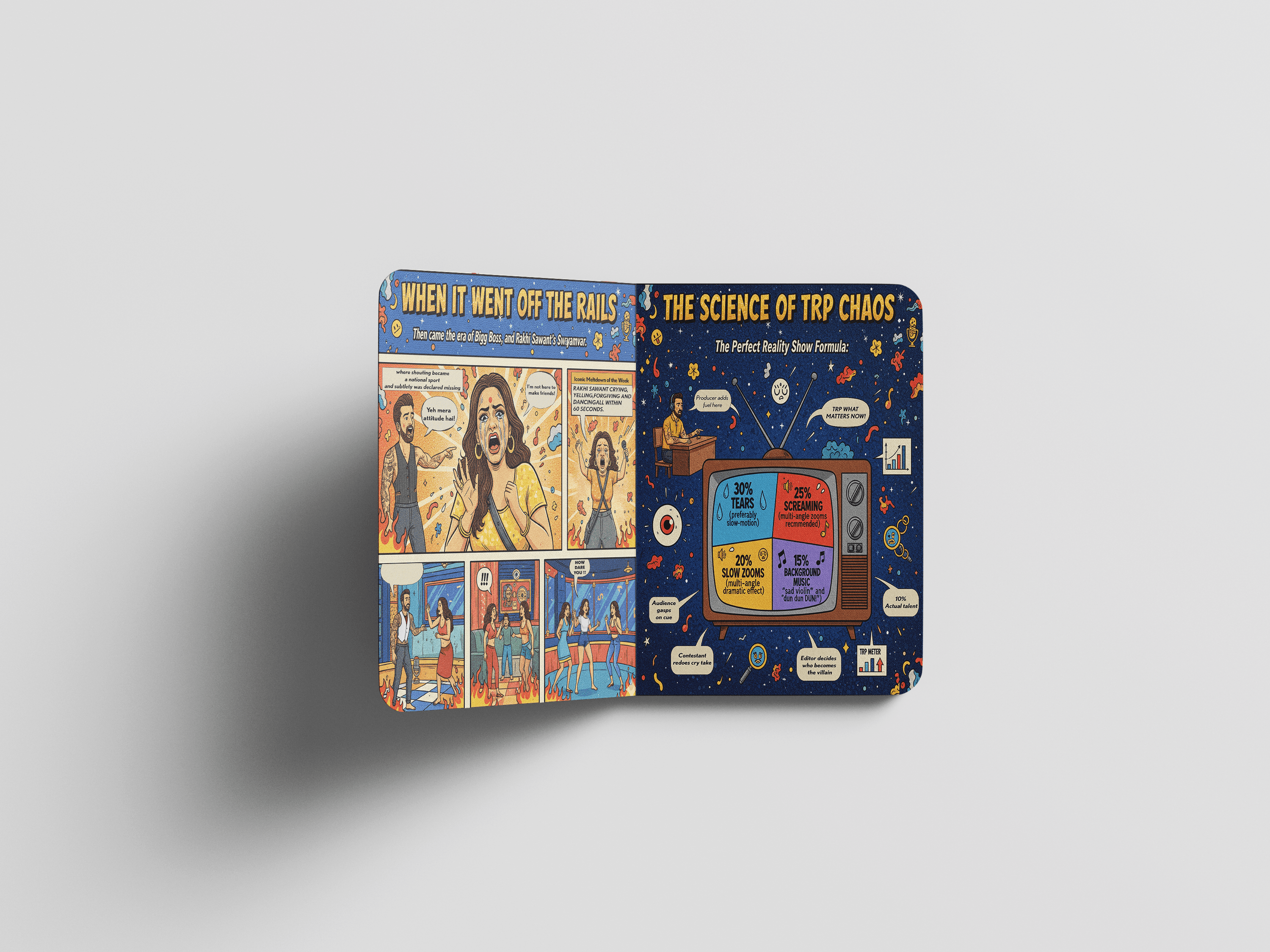 Food magazine spread combining editorial photography with modern typography desig