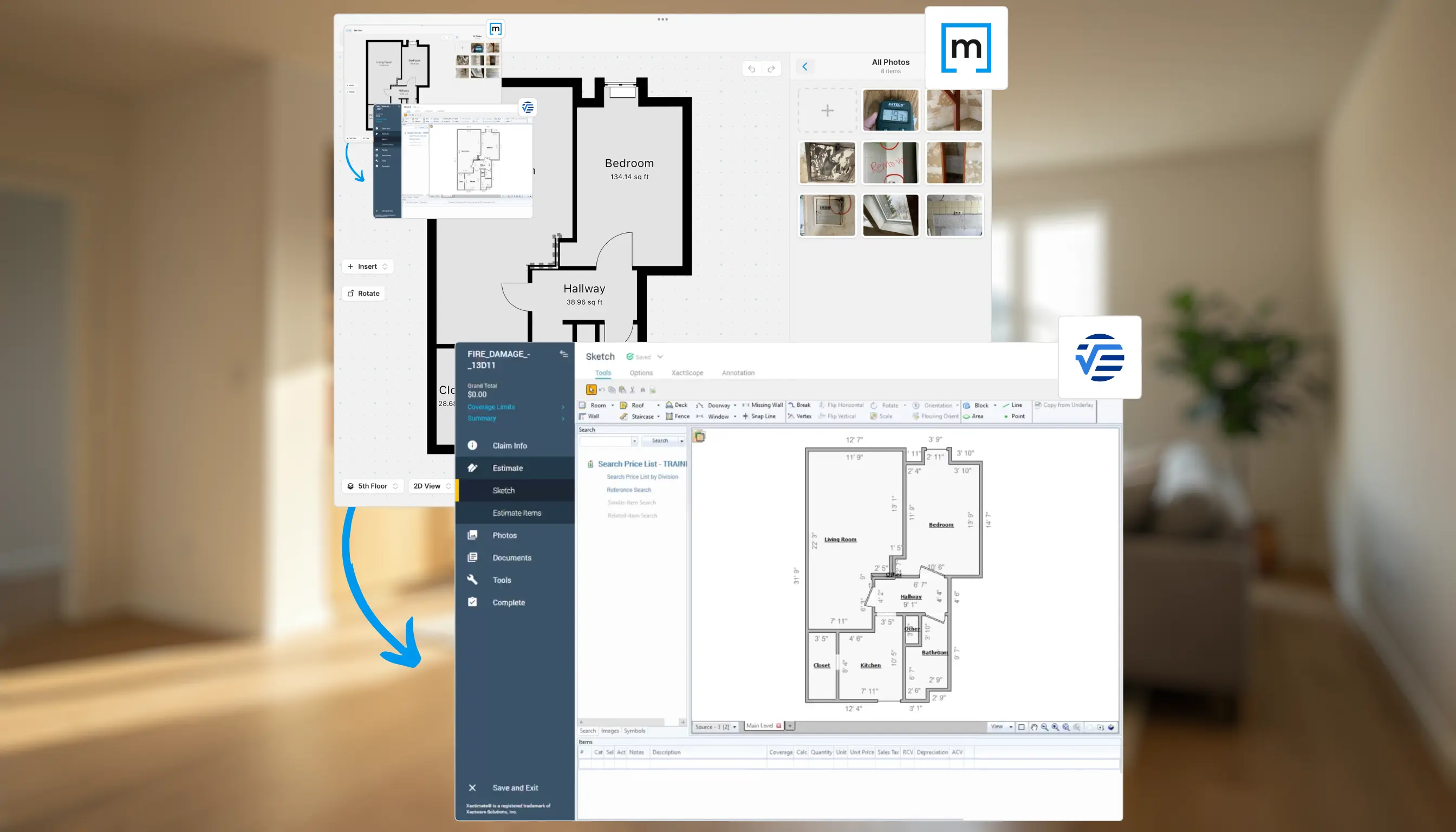 magicplan floor plan and xactimate project