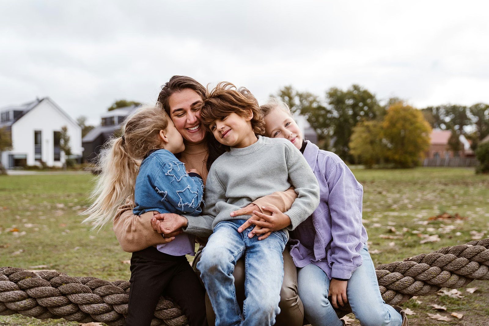 Mother with 3 children