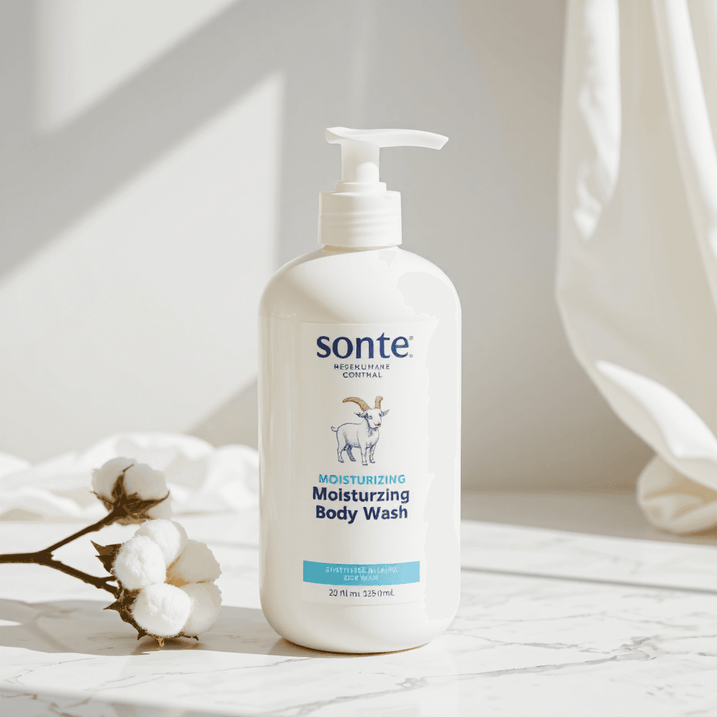 product photography of a bottle of moisturizing body wash
